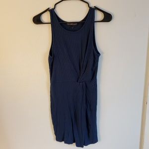 Derek Heart Navy Gathered Bodycon Dress